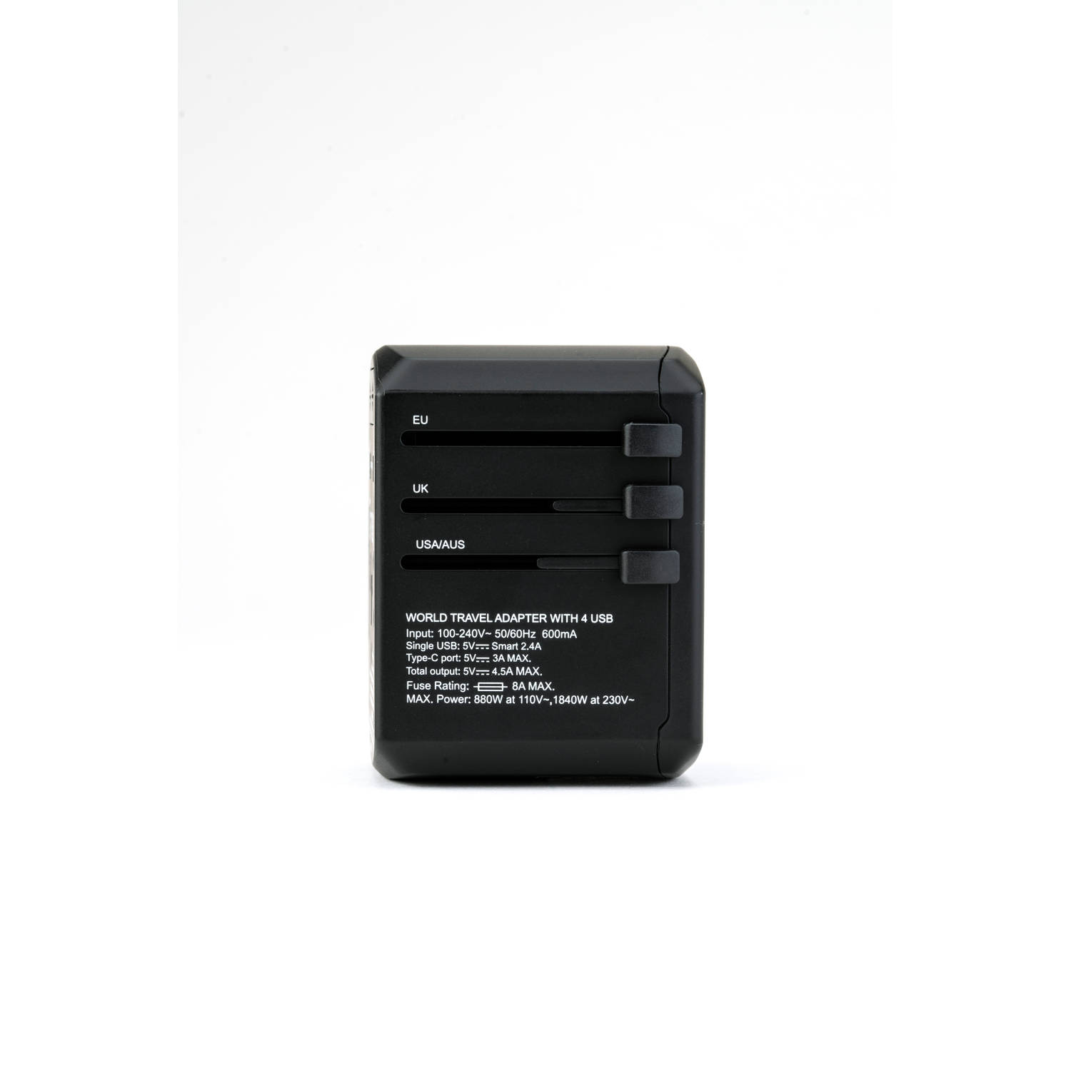 DistinQ Universele 1x USB C en 3x USB - Zwart | Blokker