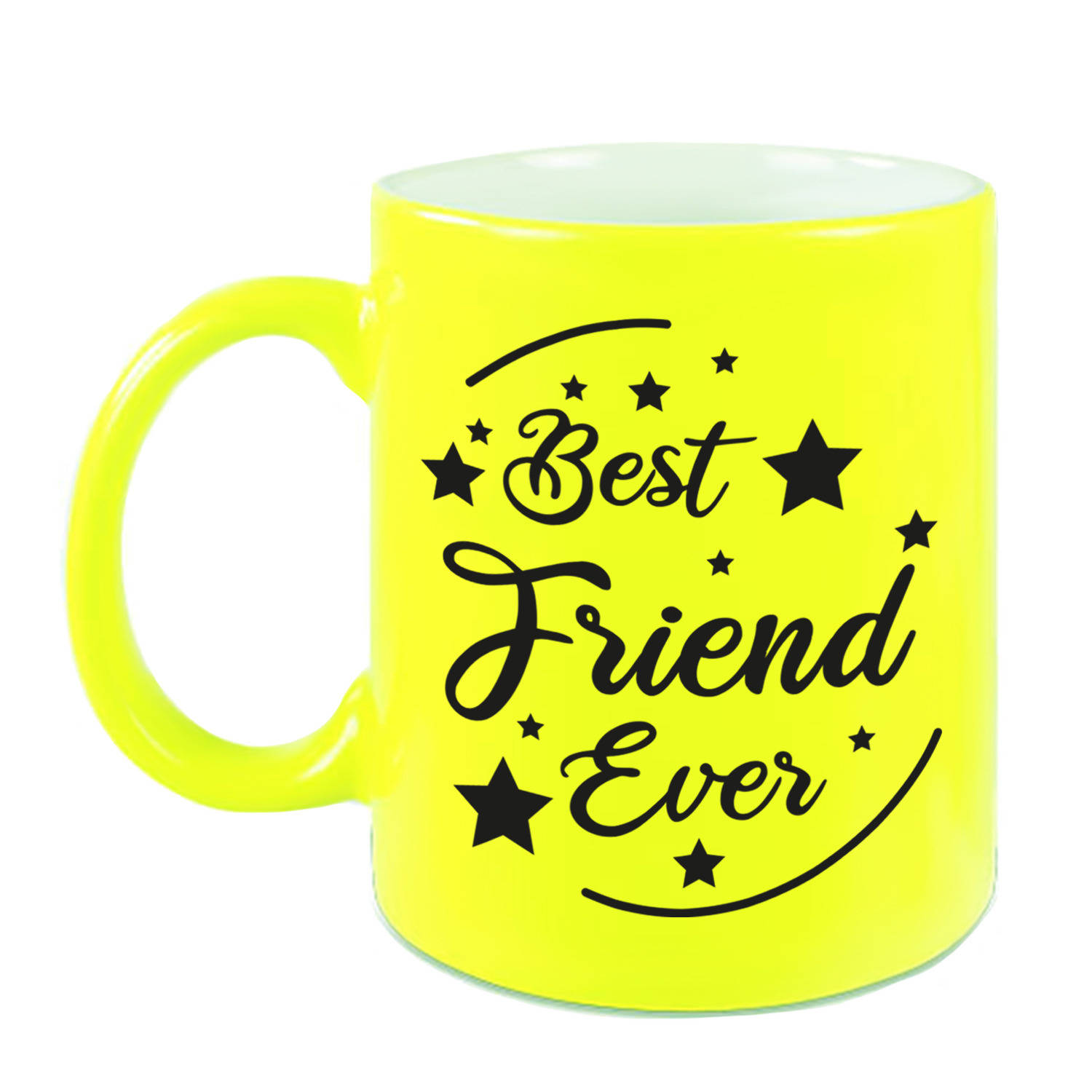 Best Friend Ever Cadeau Mok-Beker Neon Geel 330 Ml Verjaardag-Bedankje Mok Voor Vriend-Vriendin