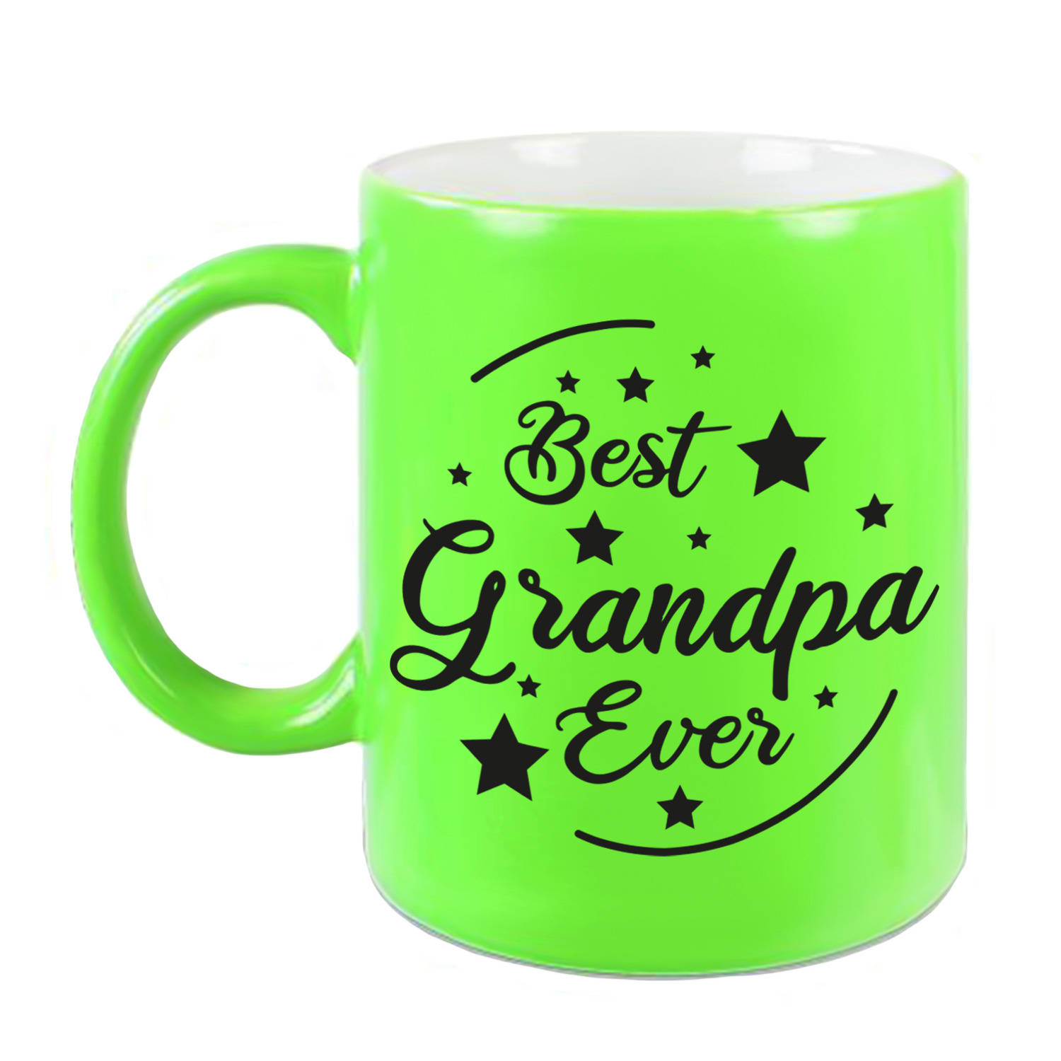Best Grandpa Ever Cadeau Mok-Beker Neon Groen 330 Ml Verjaardag-Bedankje Mok Voor Opa