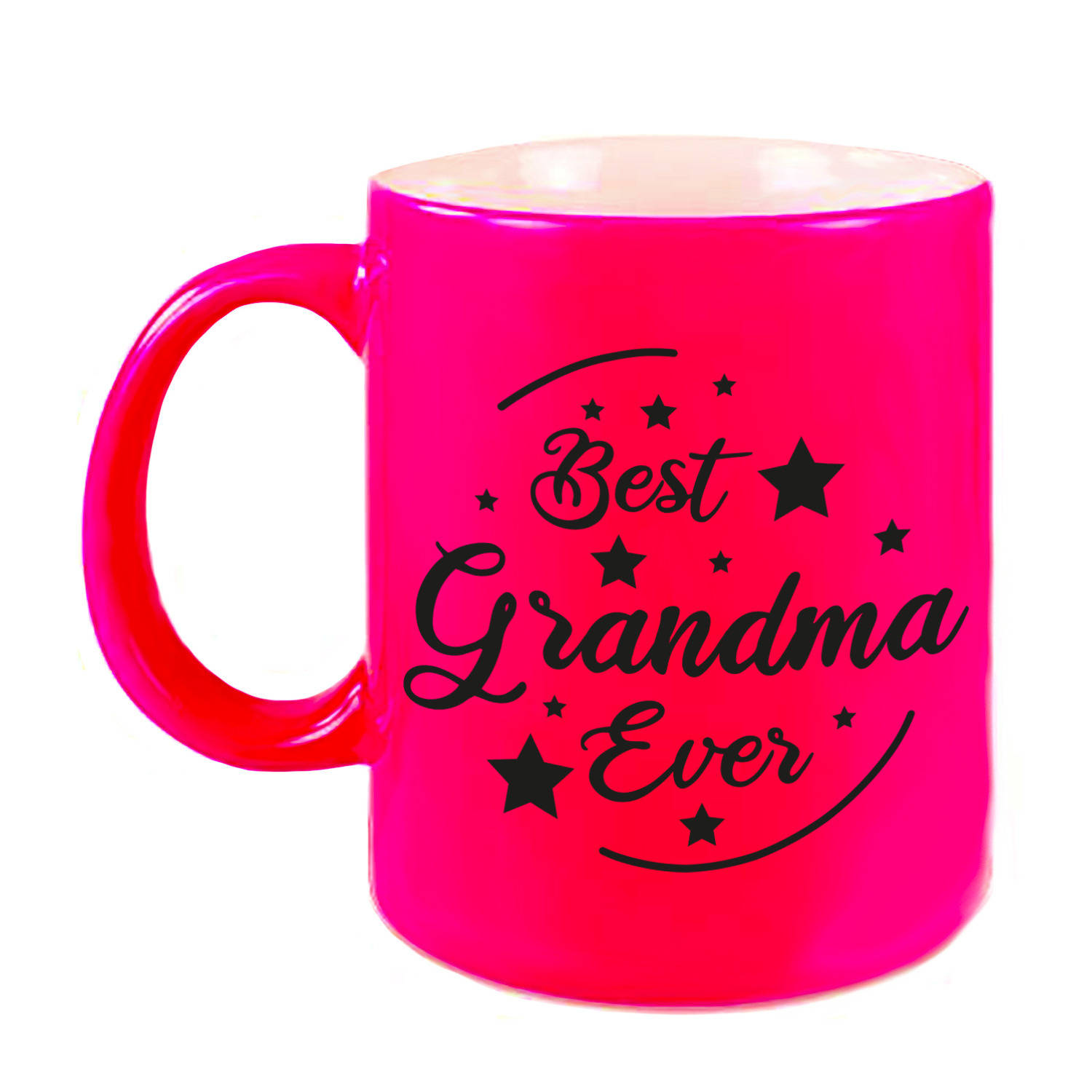 Best Grandma Ever Cadeau Mok-Beker Neon Roze 330 Ml Verjaardag-Bedankje Mok Voor Oma