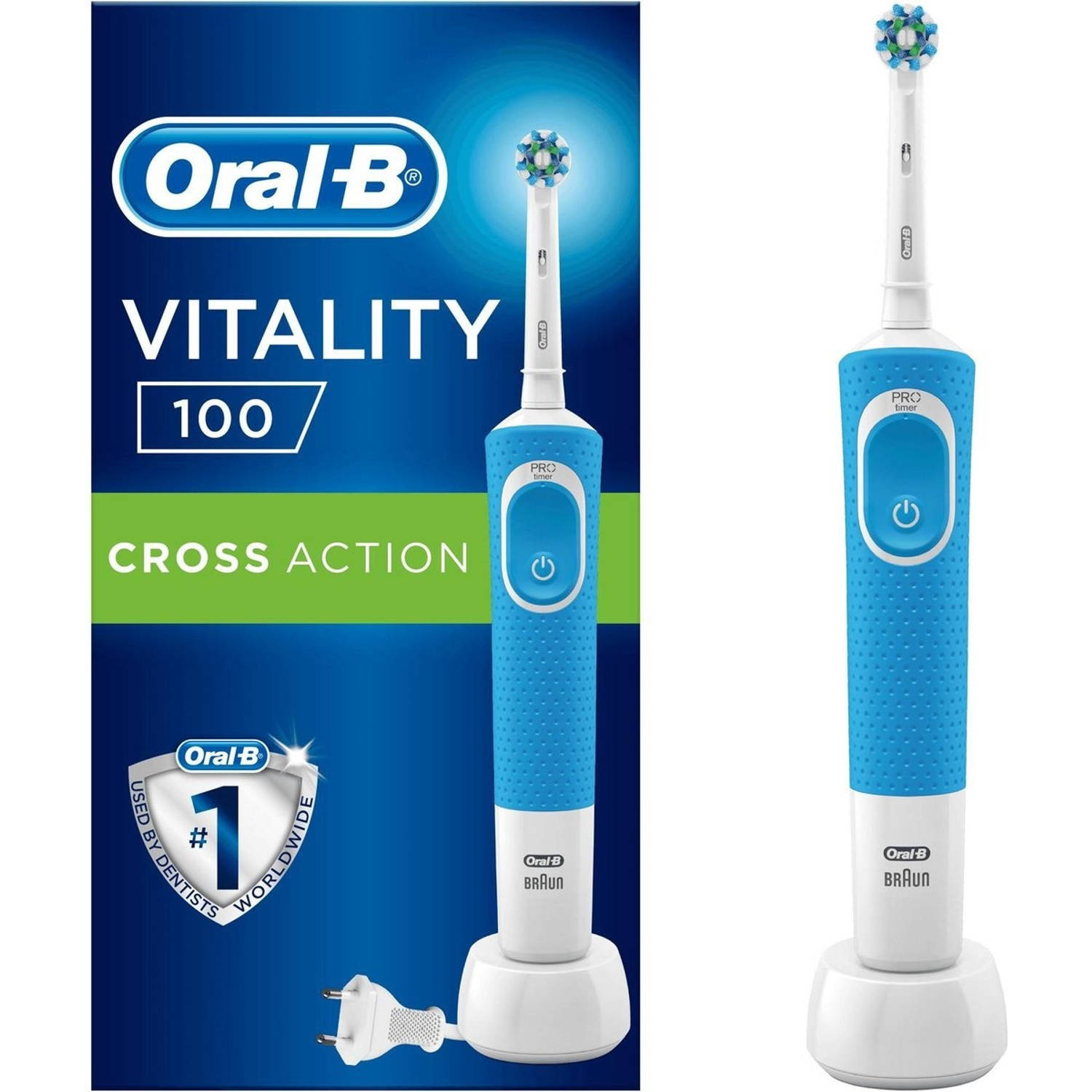 Oral-B Vitality 100 CrossAction - Elektrische Tandenborstel Powered By Braun - Blauw