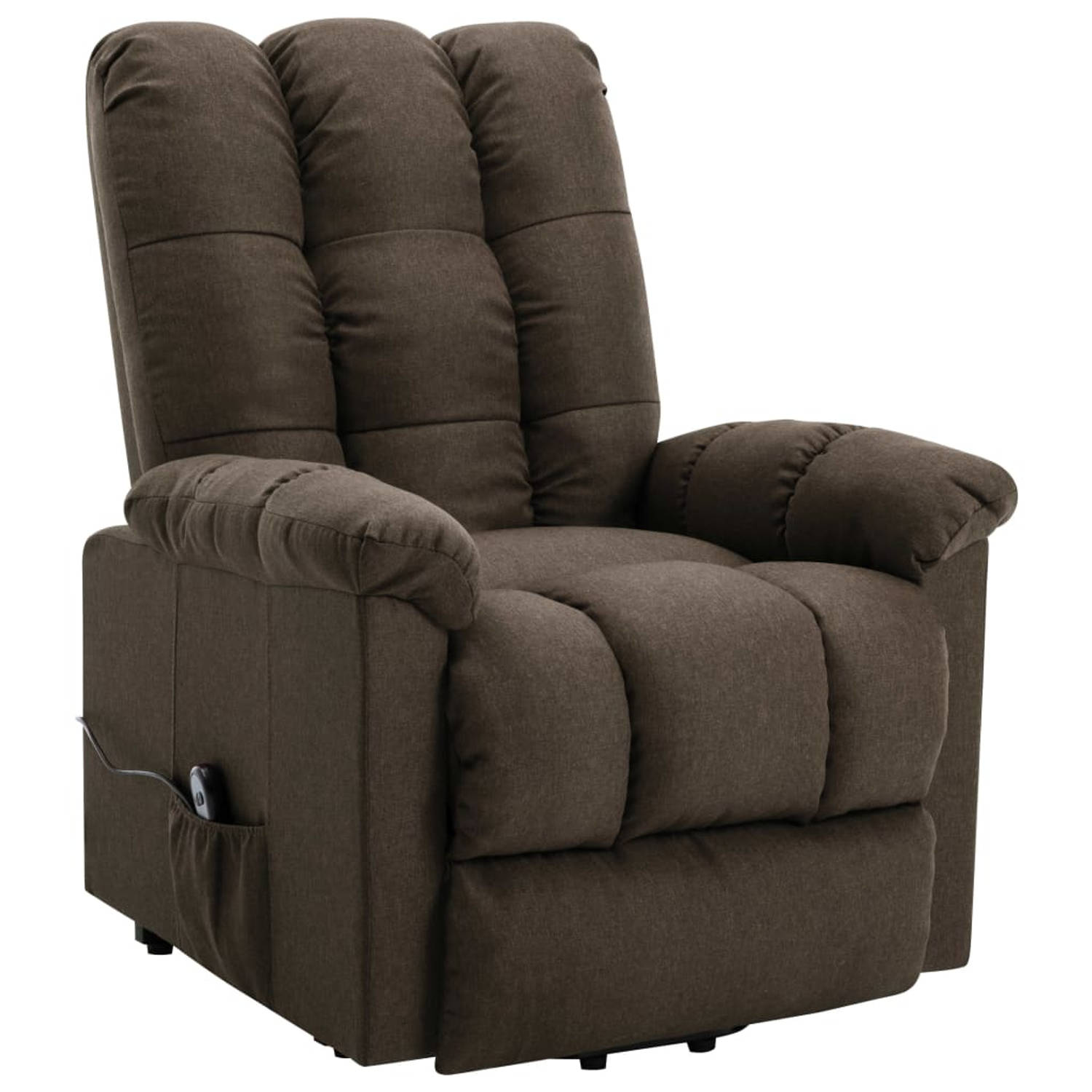 The Living Store Sta-op-stoel stof bruin - Fauteuil