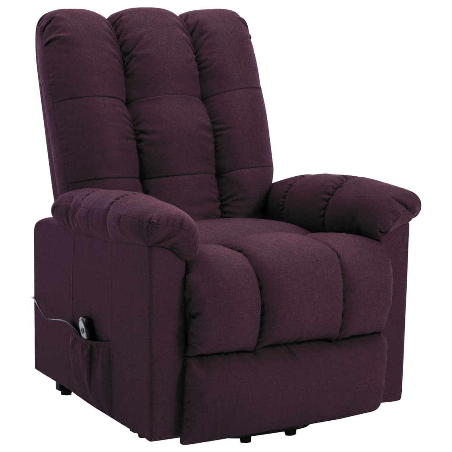 The Living Store Sta-op-stoel stof paars - Fauteuil