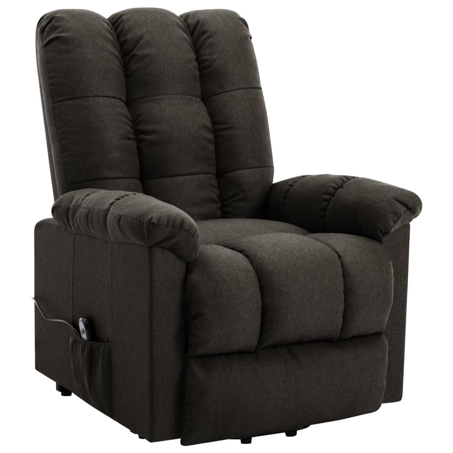 The Living Store Sta-op-stoel stof donkerbruin - Fauteuil