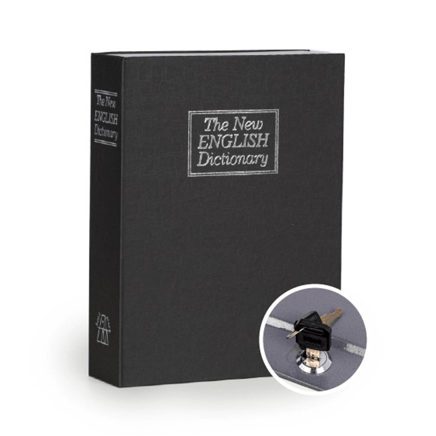 Securata Boek kluis met Sleutelslot - Zwart - 200 x 265 x 65 cm - Kluisje met sleutel - Verborgen Kluis in boek