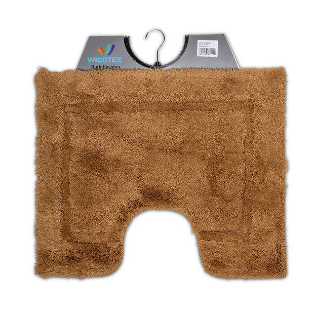 Wicotex-Toiletmat bruin-Antislip onderkant-WC mat-met uitsparing