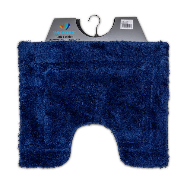 Wicotex-Toiletmat blauw-Antislip onderkant-WC mat-met uitsparing