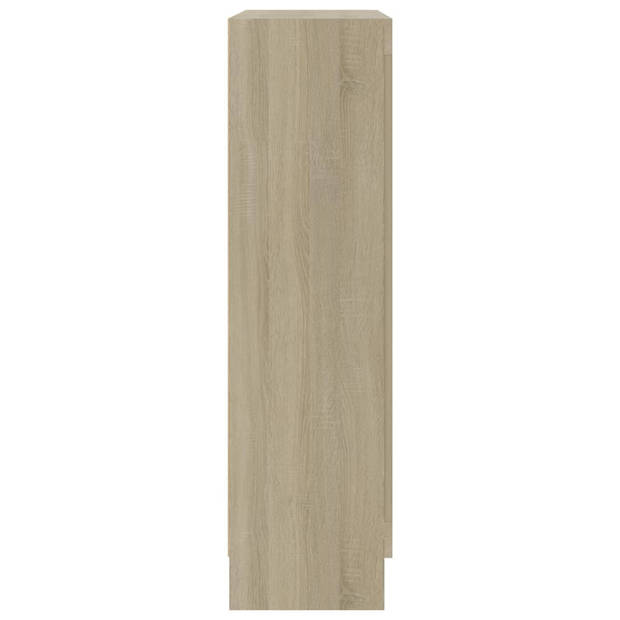 vidaXL Vitrinekast 82,5x30,5x115 cm bewerkt hout sonoma eikenkleurig