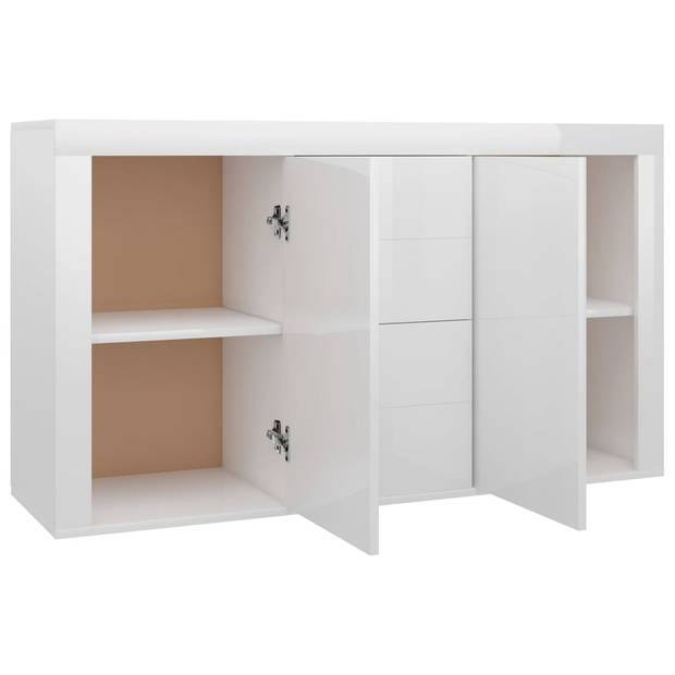 vidaXL Dressoir 120x36x69 cm bewerkt hout hoogglans wit