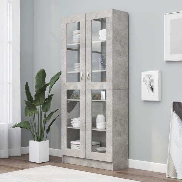 The Living Store - Boekenkast - Betongrijs - 82.5x30.5x185.5 cm - Stevig en duurzaam