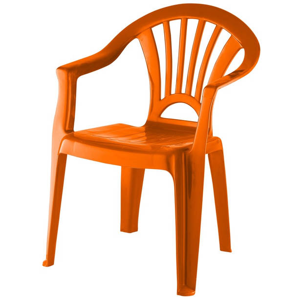 4x stuks kunststof oranje kinderstoeltjes 37 x 31 x 51 cm - Kinderstoelen
