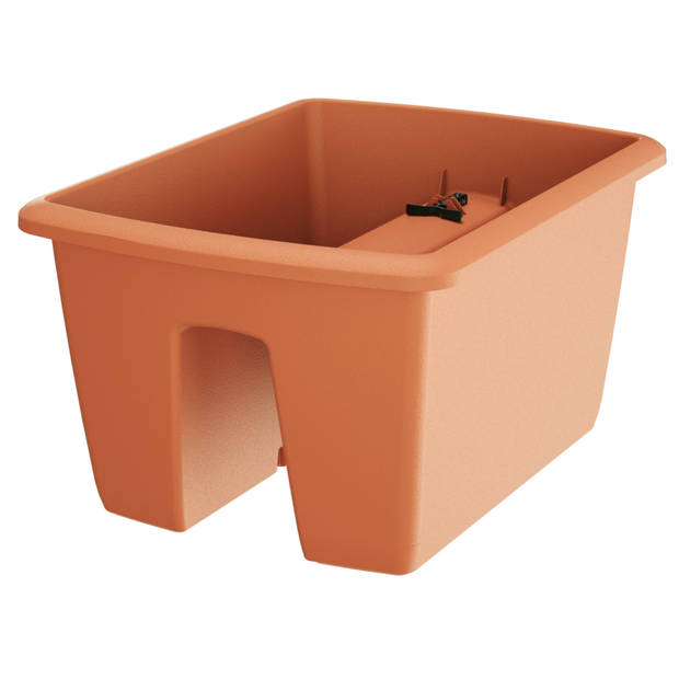 1x Kunststof balkon plantenpotten/bloempotten terracotta 40 cm - Plantenpotten