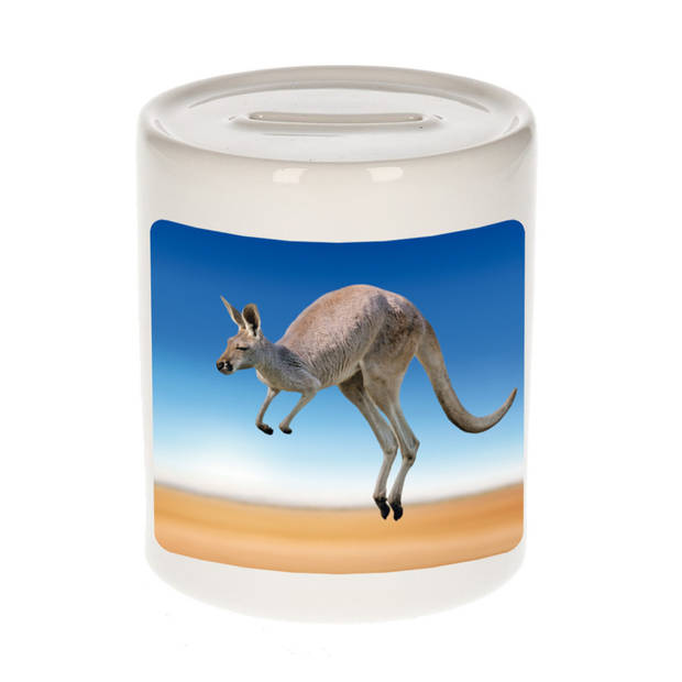 Foto kangoeroe spaarpot 9 cm - Cadeau kangoeroes liefhebber - Spaarpotten