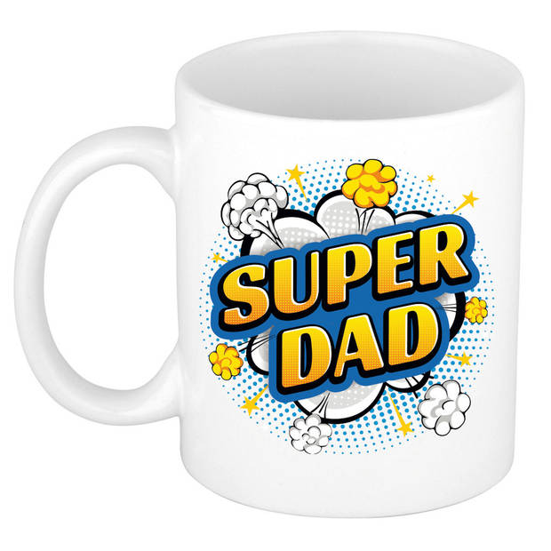 Super Dad en Mom cartoon mok - Vaderdag en moederdag cadeau - feest mokken