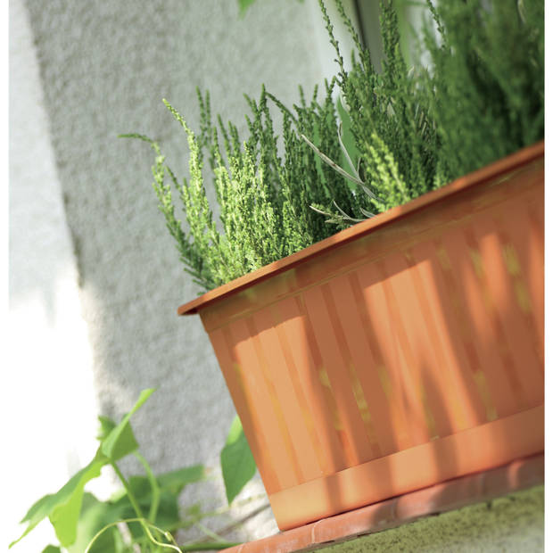 1x Terracotta kunststof Agro plantenbakken/bloembakken 40 cm - Plantenbakken