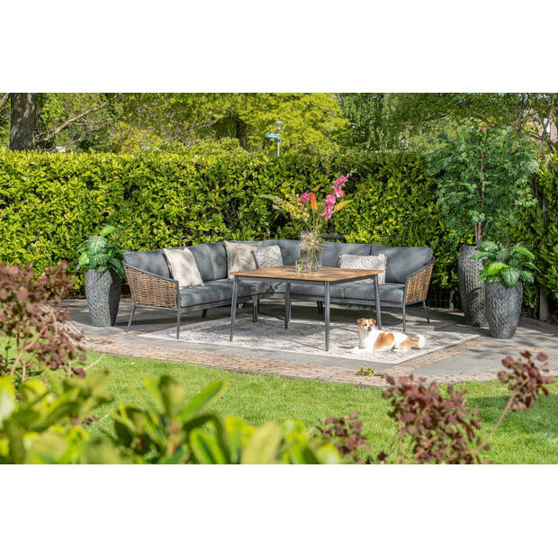 Garden Impressions San Vito lounge dining set 4-delig - donker grijs