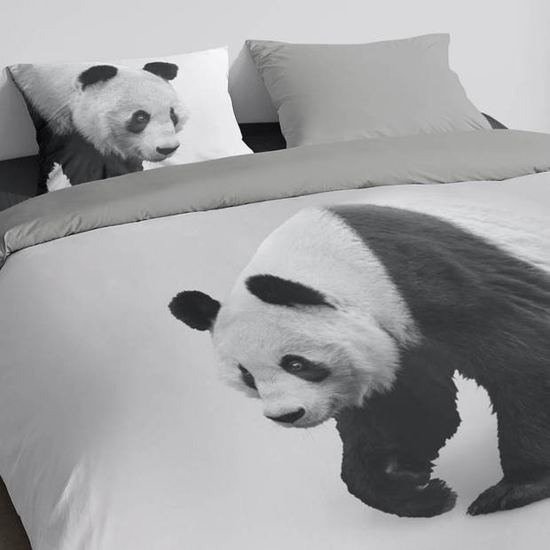 Pure Dekbedovertrek Micropercal Panda - grijs 240x200/220cm