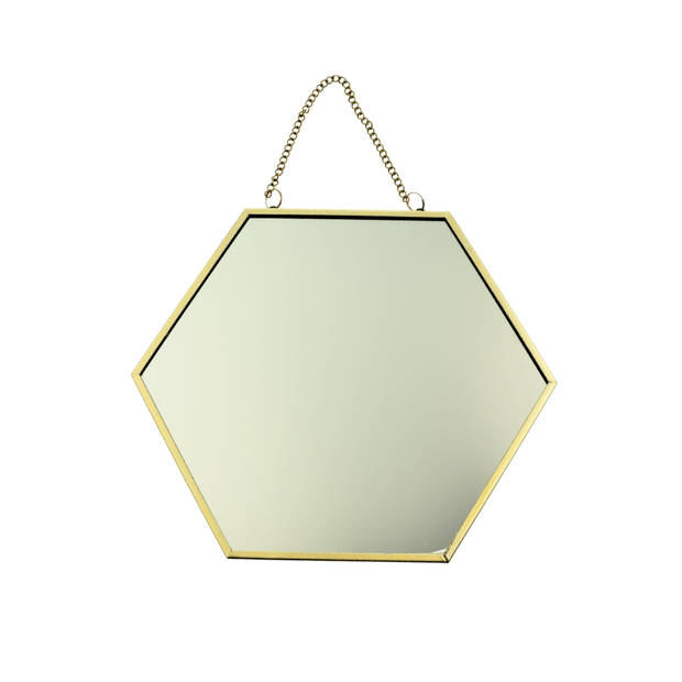 MISOU Hexagon Spiegel - Goud - 17x20 cm - Klein - Wandspiegel - Luxe - Accessoire