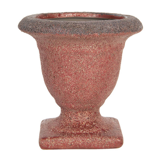 Clayre & Eef Rode Decoratie bloempot Ø 12*12 cm 6CE1222