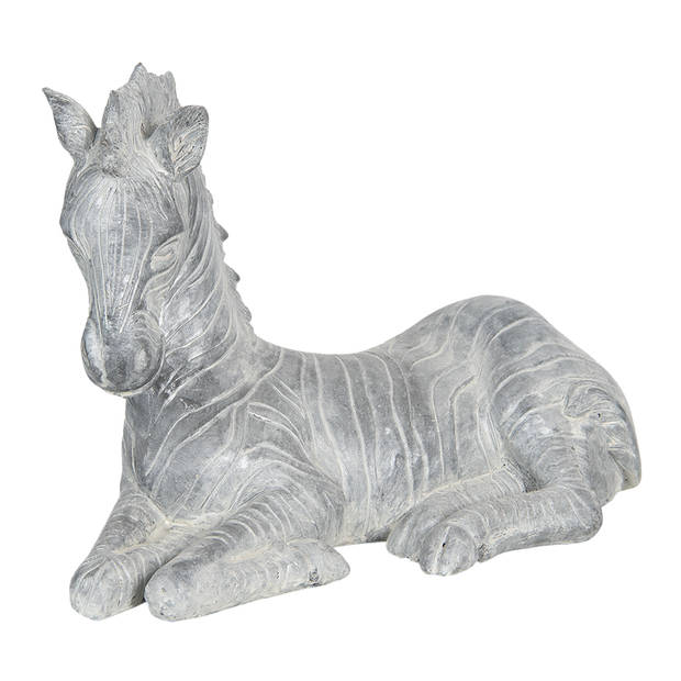 Clayre & Eef Grijze Decoratie zebra 40*18*27 cm 6PR3202