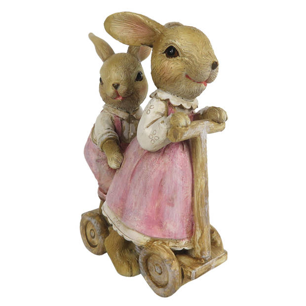 Clayre & Eef Roze Decoratie konijnen 8*4*11 cm 6PR3296