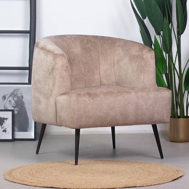 Bronx71 Velvet fauteuil Billy taupe.