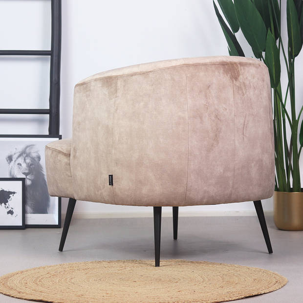 Velvet fauteuil Charlotte taupe