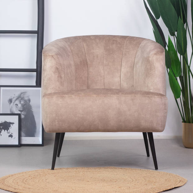 Velvet fauteuil Charlotte taupe