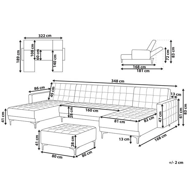 Beliani ABERDEEN - Modulaire Sofa-Bruin-Kunstleer