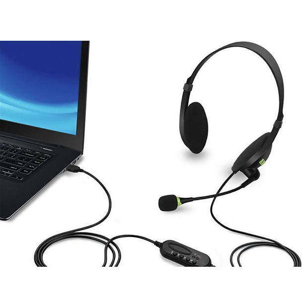 FEDEC Noisecanceling Computer Headset - Met USB-kabel - Zwart