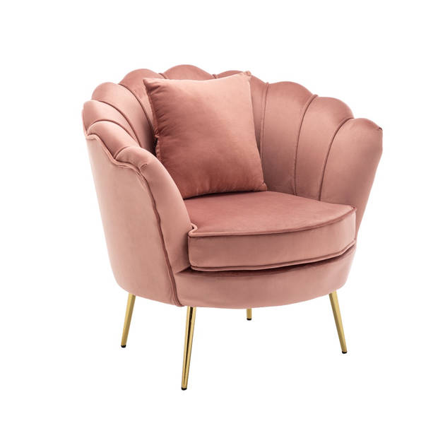 Fauteuil zitbank 1 persoons stoel Belle oud roze bankje
