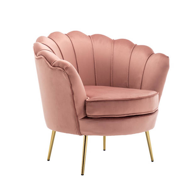 Fauteuil zitbank 1 persoons stoel Belle oud roze bankje