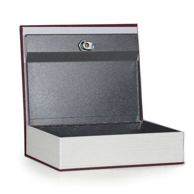 Securata Boek kluis met Sleutelslot - Bordeaux - 200 x 265 x 65 cm - Kluisje met sleutel - Verborgen Kluis in boek