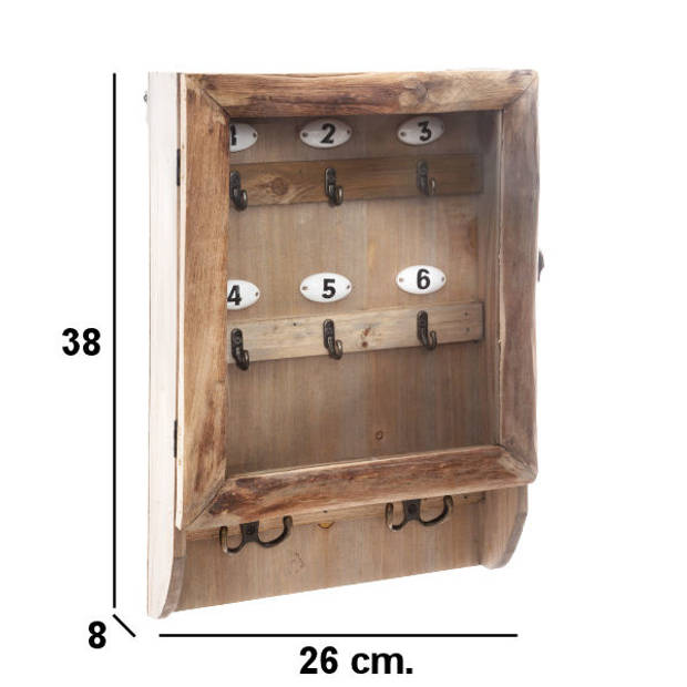 Decopatent® Sleutelkastje voor binnen Houten Sleutelkastje voor 10