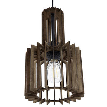 Beliani NIARI - Hanglamp-Donkere houtkleur-Multiplex
