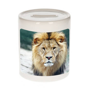 Foto leeuw spaarpot 9 cm - Cadeau leeuwen liefhebber - Spaarpotten