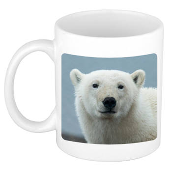 Foto mok grote ijsbeer mok / beker 300 ml - Cadeau ijsberen liefhebber - feest mokken
