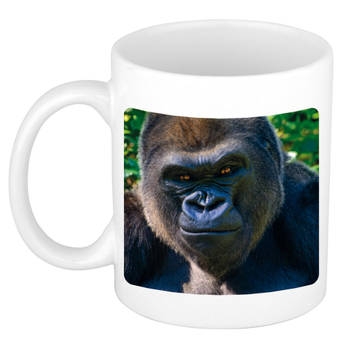 Foto mok stoere gorilla mok / beker 300 ml - Cadeau gorilla apen liefhebber - feest mokken