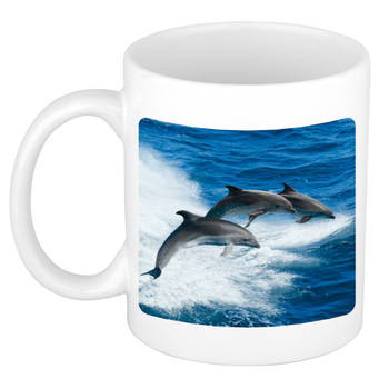 Foto mok dolfijn groep mok / beker 300 ml - Cadeau dolfijnen liefhebber - feest mokken