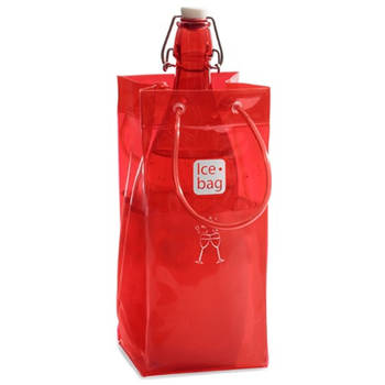 IceBag Wijnkoeler Rood Design Collection - 11x11x25,5cm - Eenvoudig mee te nemen - Champagne koeler