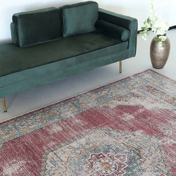 Vloerkleed vintage 200x350cm rood perzisch oosters tapijt