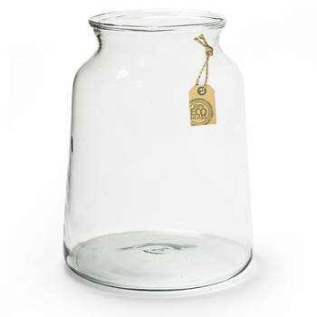 Transparante Eco taps toelopende vaas/vazen van glas 30 x 17 cm - Vazen