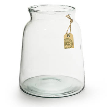 Transparante Eco taps toelopende vaas/vazen van glas 22 x 17 cm - Vazen