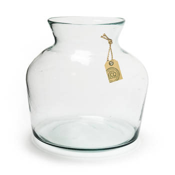 Transparante Eco terrarium vaas/vazen van glas 25 x 24 cm - Vazen
