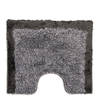 Wicotex-Toiletmat grijs met zwarte rand-Antislip onderkant-WC mat-met uitsparing
