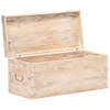 The Living Store Houten Kist - Opbergbox - 90x40x40 cm - Acaciahout met witte afwerking