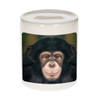 Foto leuke chimpansee spaarpot 9 cm - Cadeau apen liefhebber - Spaarpotten