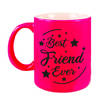 Best Friend Ever cadeau mok / beker neon roze 330 ml - feest mokken