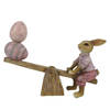Clayre & Eef Roze Decoratie konijn 16*3*12 cm 6PR3283