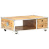 vidaXL Salontafel 89x59x33 cm massief ruw mangohout